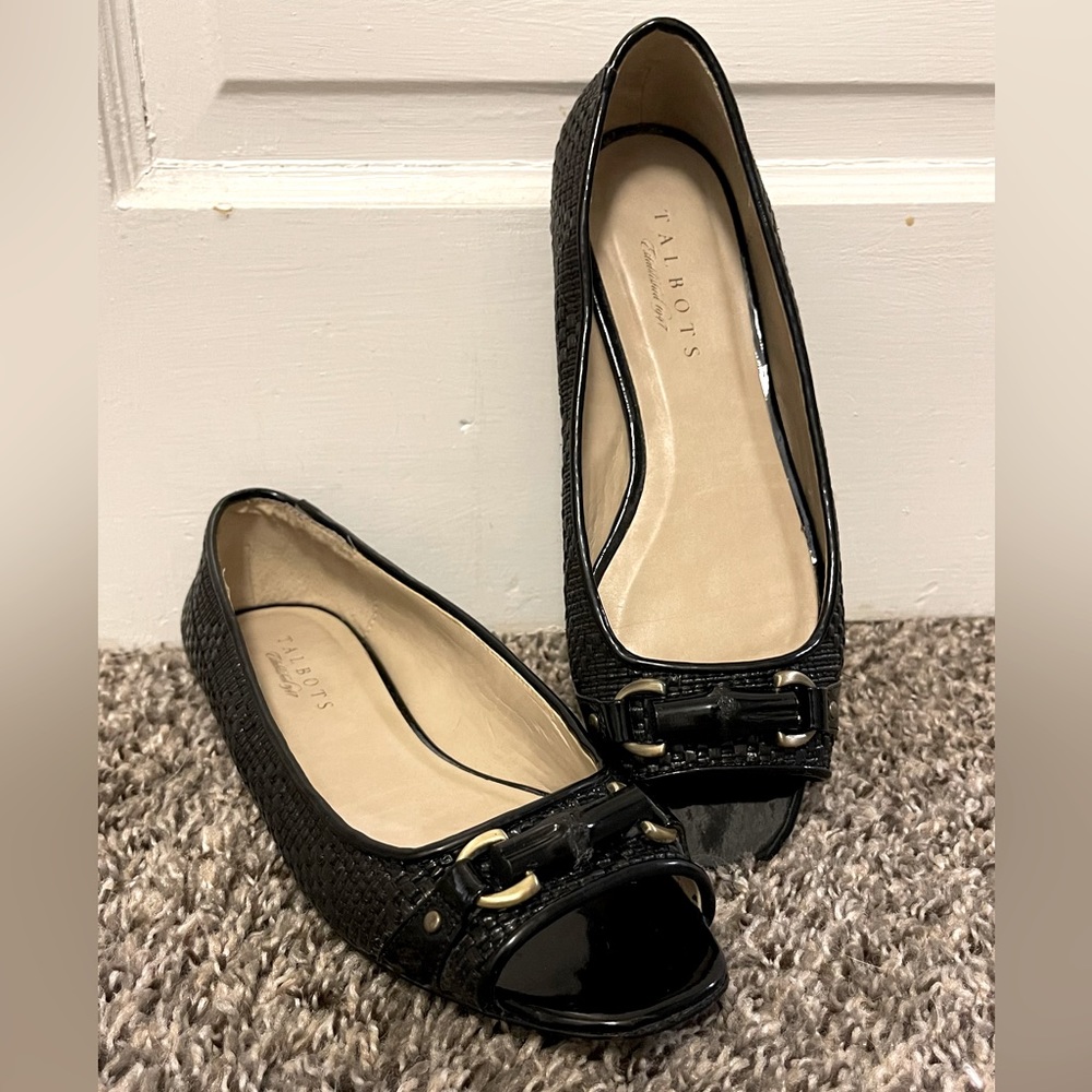 Talbots Edison Woven Peep-Toe Flats